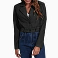 thumbnail image 3 of Vedolay Blazer Jackets for Women Long Sleeve Bomber Jacket Coat with Pocket Black,S, 3 of 5