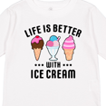 thumbnail image 4 of Inktastic Life is Better with Ice Cream Boys or Girls Long Sleeve Toddler T-Shirt, 4 of 5
