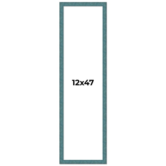 12x47 Frame Blue Rustic Barnwood Solid Wood Picture Frame Width 1.25 Inches | Interior Depth 0.5