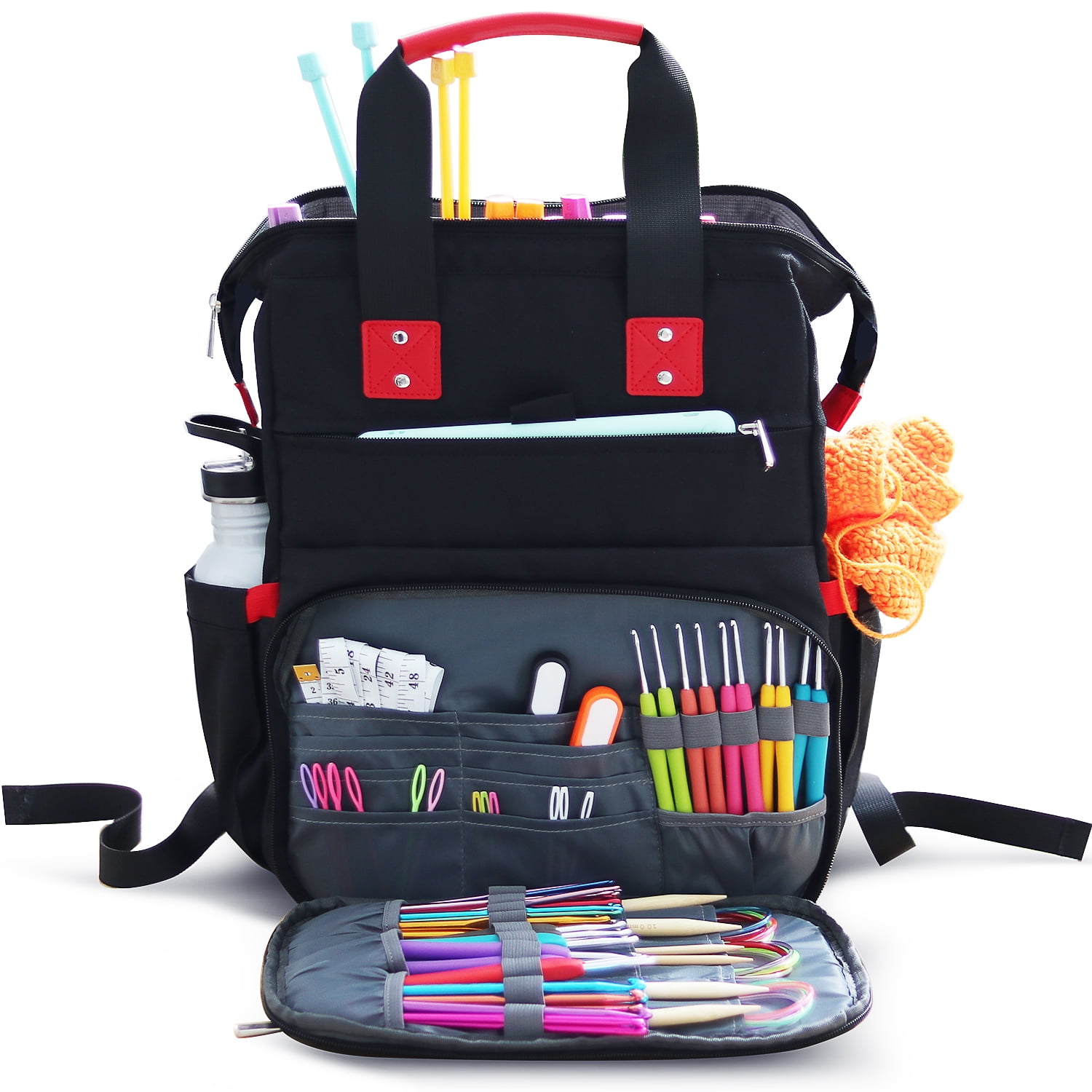 Craftbud Crochet Backpack Yarn Organizer, Durable Knitting Bag For Crocheting Organizer Accessories