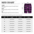 thumbnail image 3 of Balery Purple Black Plaid Men's Cotton Knit Pajama Shorts Waistband & Pockets,Short Pajama Pants-3X-Large, 3 of 8