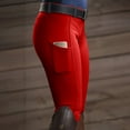 thumbnail image 2 of YOIAVAIOY Women Horse Riding Pants Stretch Slim Yoga Pants High Waisted Solid Lightweight Horseback Tights with Pocket Red XXXL, 2 of 7