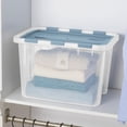 thumbnail image 5 of Sterilite 30 Qt Hinged Lid Storage Box, Plastic Container, Washed Blue, 6 Pack, 5 of 9
