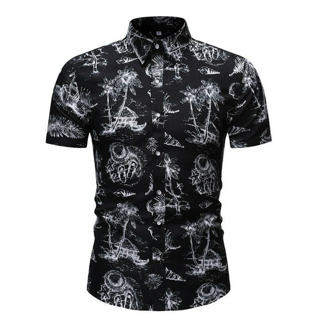 CEHVOM Cardigan Décontracté pour Homme à Manches Courtes Imprimé, Col Rabattu, T-Shirt Blouse Hauts