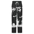 thumbnail image 5 of Halloween Ghosts Bats Trees Winter Female Pants Flannel High Waist Women Pants Lady Warm Straight Leg Plush Trousers, 5 of 7
