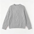 thumbnail image 4 of Tusihei Women Oversized Cable Knit Sweater Long Sleeve Chunky Pullover Tops Casual Fall Winter Cozy Knitwear Loose Fit Sweaters for Women, Gray 2XL, 4 of 5