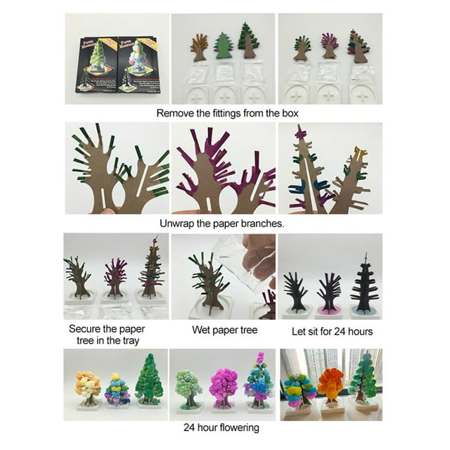 Árbol De Papel De Navidad De Cristal De Crecimiento Mágico árbol De Navidad Abre Copo De Nieve Decoración De árbol De Papel DIY Adornos De Navidad ANGGREK Cocina, Decoración y Otros