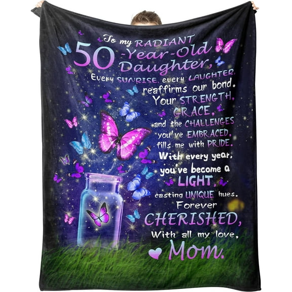 50th Birthday Gifts for Women, 50th Birthday Gifts Blanket, 50 Year Old Gifts for Women, 50th Birthday Gifts for Women Funny, Gifts for Daughter from Mom