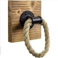 thumbnail image 2 of Wall Mounted Natural Rope Hand Towel Ring Holder with Rustic Wood Backing Backing and Industrial Pipe Accen for Shower/Bathroom/Bedroom/Kitchen, 2 of 5