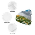 thumbnail image 3 of Lsque Mountain Daisy Meadow Pattern Knitted Beanie, Unisex Winter Hat, Knit Hat Winter Beanies Thick Fisherman Beanies Cuffed Plain Skull Caps, 3 of 6
