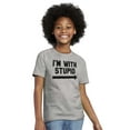 thumbnail image 4 of I'm With Stupid Classic Rude Insult Crewneck T Shirts Boy Girl Teen Brisco Brands XS, 4 of 6