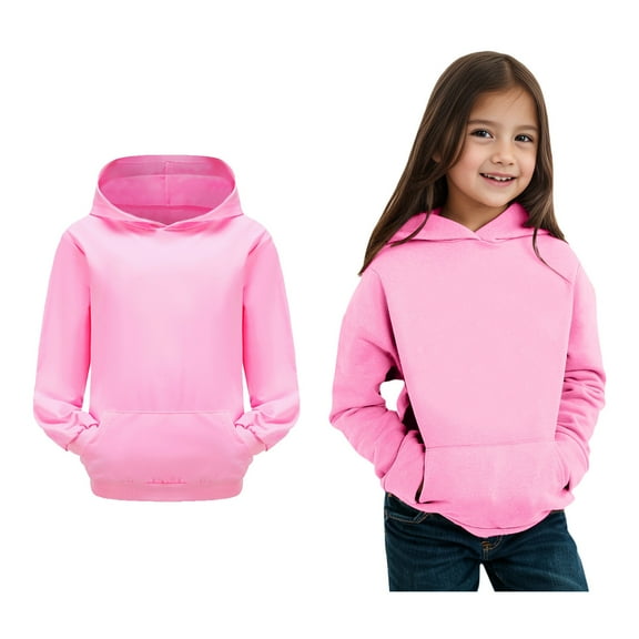 Kids Hoodies Pink Hooded Long Sleeve Hooded Sweatshirt Top Fall Clothes Kids Clothes for Girls 6-7 Years