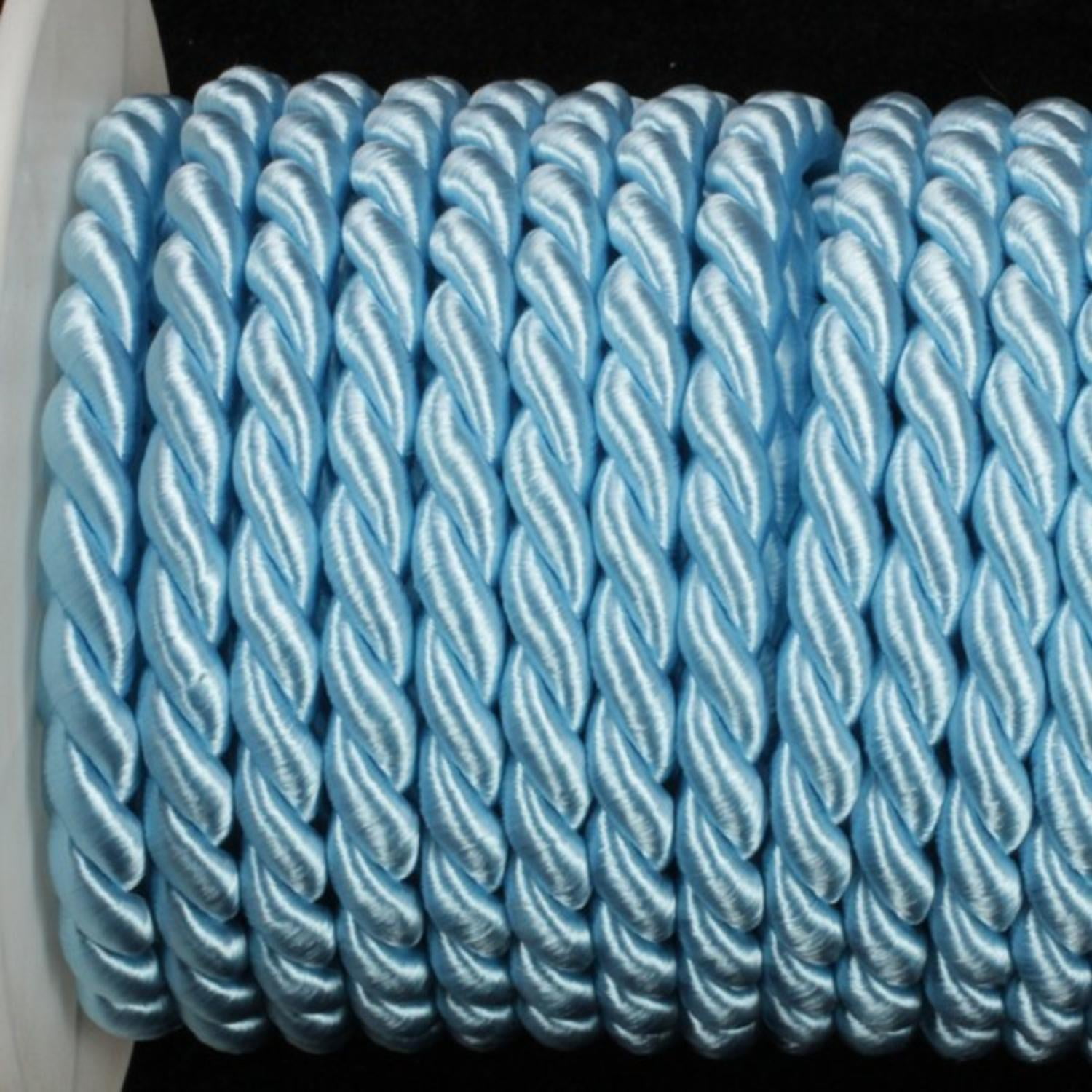 Light Blue Braided Fabric Cording 11mm x 17 Yards