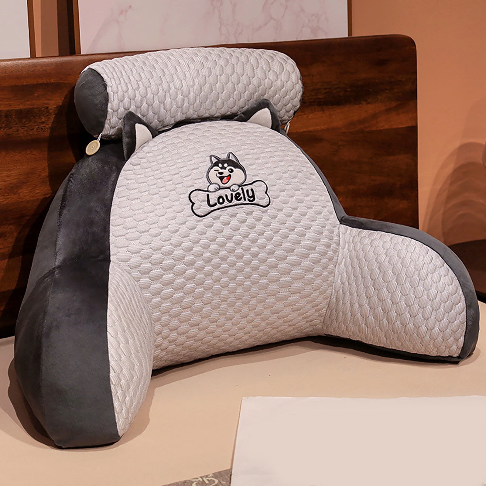Grand coussin de lecture pour lit, canapé, chambre d'étudiant - Coussin de tête de lit rembourré - Taille A