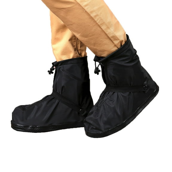 EXHUMKY Black PVC Shoes Case Adult Boot Protector with Wear Resistant Snap Strap Cover