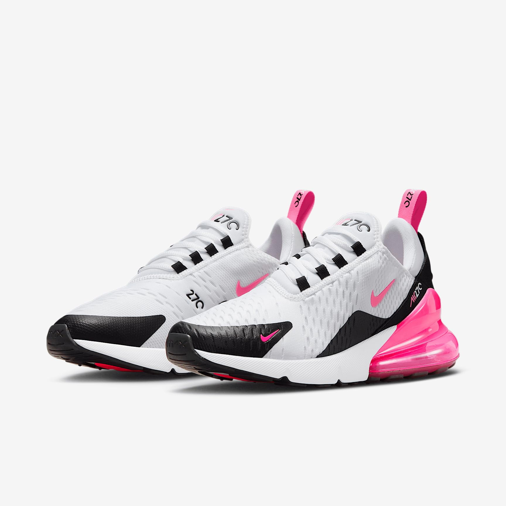 Women's Nike Air Max 270 White/Hyper Pink-Black-White (AH6789 127) - 7