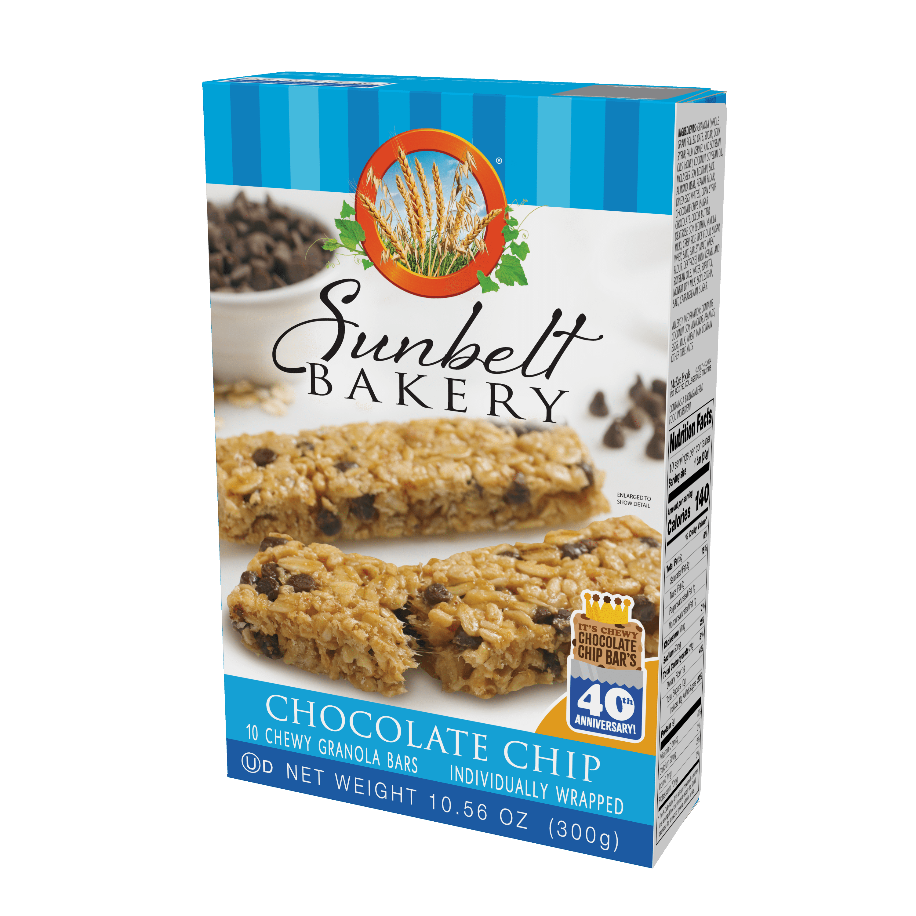 Sunbelt Bakery Family Pack Chocolate Chip Chewy Granola Bars, 10 Count