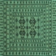 thumbnail image 1 of Ahgly Company Machine Washable Indoor Square Southwestern Turquoise Blue Country Area Rugs, 6' Square, 1 of 4