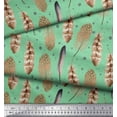 thumbnail image 2 of Soimoi Green Cotton Duck Fabric Eagle Feather Fabric Prints By Yard 44 Inch Wide, 2 of 3