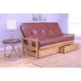thumbnail image 2 of Kodiak Furniture Monterey Butternut Storage Futon with Saddle Brown Mattress, 2 of 3