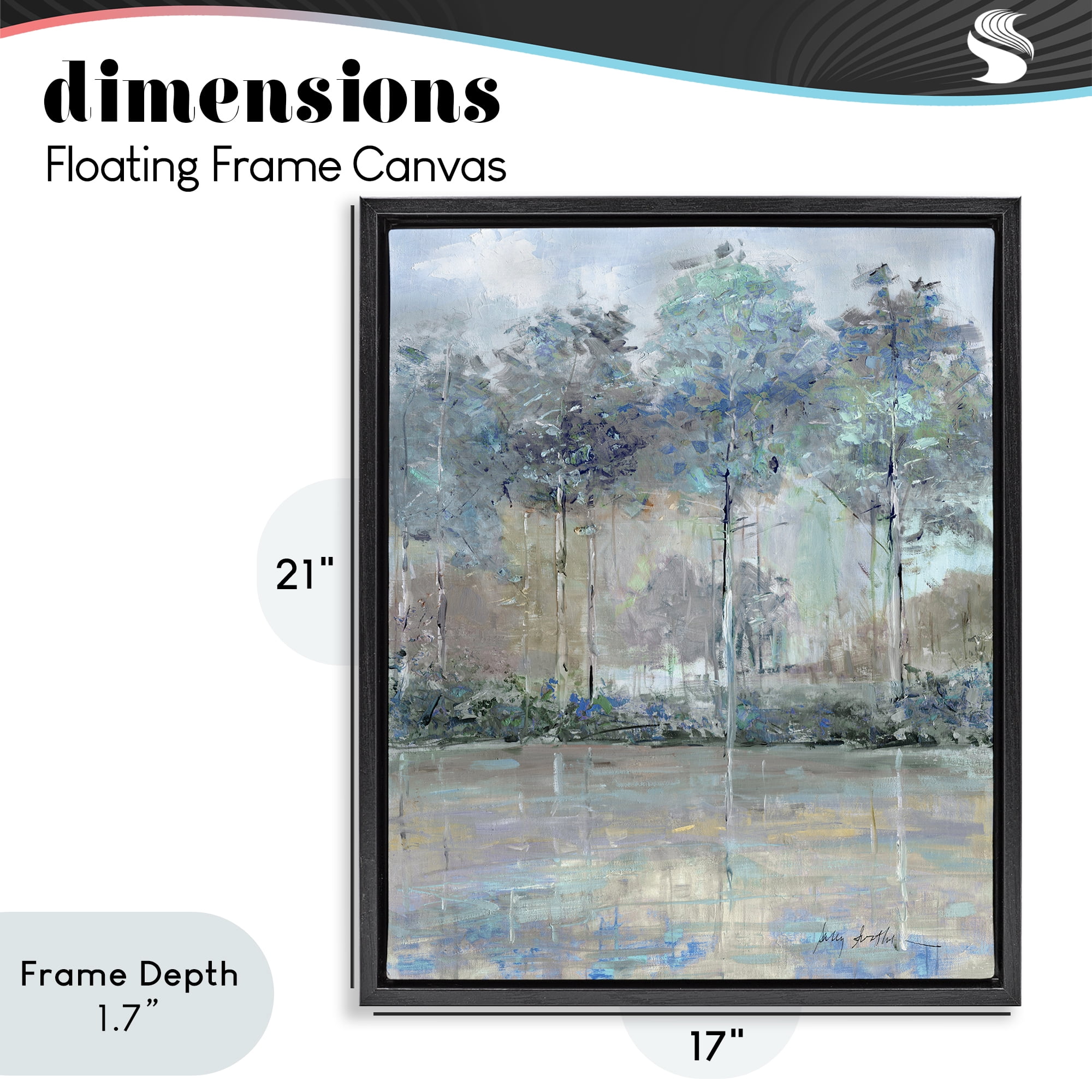 Stupell Industries Subdued Expression of Trees Black Framed Floater Canvas Wall Art, design by Sally Swatland