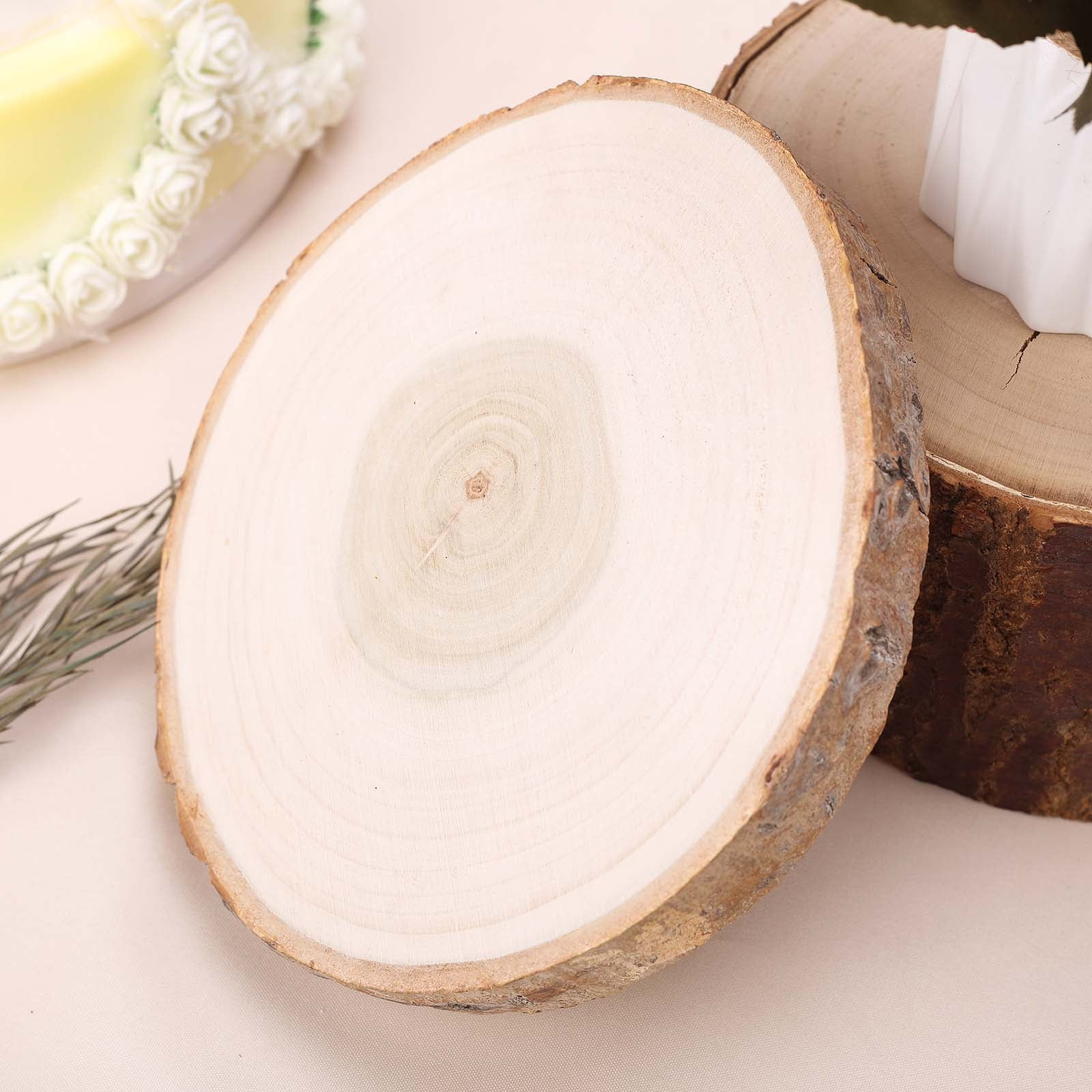 AKOLAFE 10 Pack Natural Wood Slices for Centerpieces Base Rustic Wood Slices for Crafts Large Wood Slice Ornaments Unfinished Wood Rounds Wooden