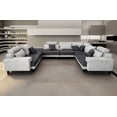 thumbnail image 6 of Stendmar L Shape U Shape Reversible Modern Microfiber Fabric Sectional Couch Sofa Set S150DRG (2 Tone Grey/Dark Grey), 6 of 9