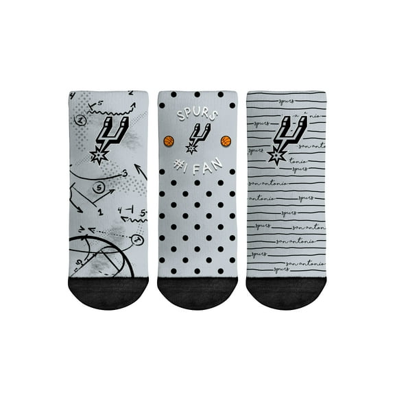 Toddler Rock Em Socks San Antonio Spurs #1 Fan 3-Pack Crew Socks Set