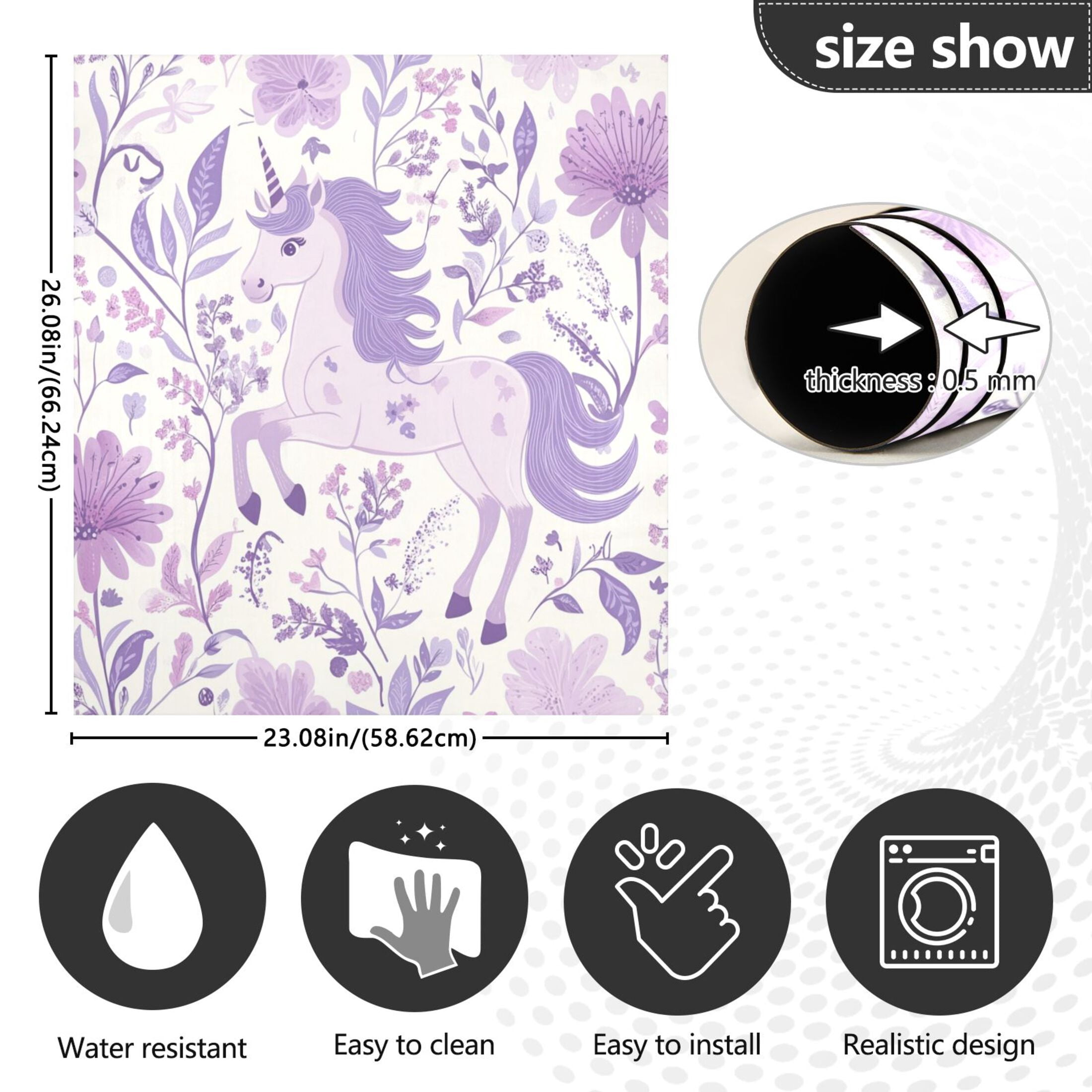 Dishwasher Magnetic Sticker 23x26 Inch Refrigerator Magnetic Sticker Washing Machine Magnetic Sticker Kitchen Panel Magnetic Sticker Home Decor Super Beautiful Purple Horse
