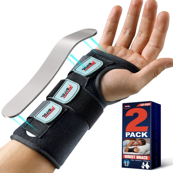 Muñequera FEATOL Carpal Tunnel Night Support, paquete de 2