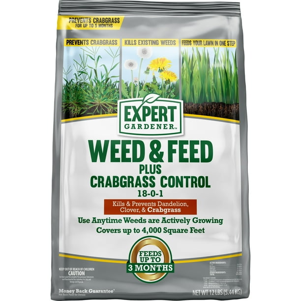 Expert Gardener Weed & Feed Plus Crabgrass Control, Lawn Fertilizer 18