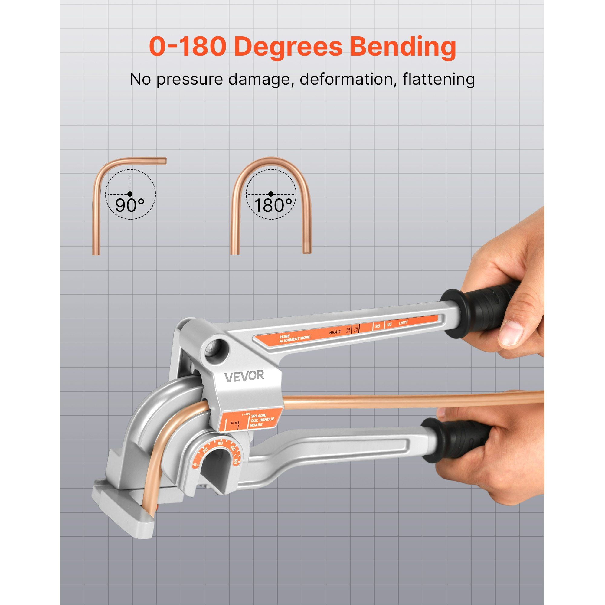 Manual Tube Bender 3 in 1 for 1/4 3/8 1/2 Inch OD Copper Aluminum Pipe 180 Degree Bending Tool Automotive HVAC Repair