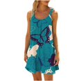 thumbnail image 1 of Birdeem Robe Décontractée pour Femmes Grande Taille à Imprimé, Col Rond, Manches Courtes, Coupe Ample, Longueur Genou, 1 of 5