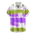 thumbnail image 1 of Mens Casual Manga Corta Botón Abajo Camisas Impresas Bolsillo Botón Turndown Cuello Top Blusa Camisa, 1 of 5