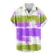 thumbnail image 2 of Blusa y camisa de manga corta con cuello vuelto para hombre, informal, a la moda, con estampado de bolsillo y botones, de poliéster., 2 of 5