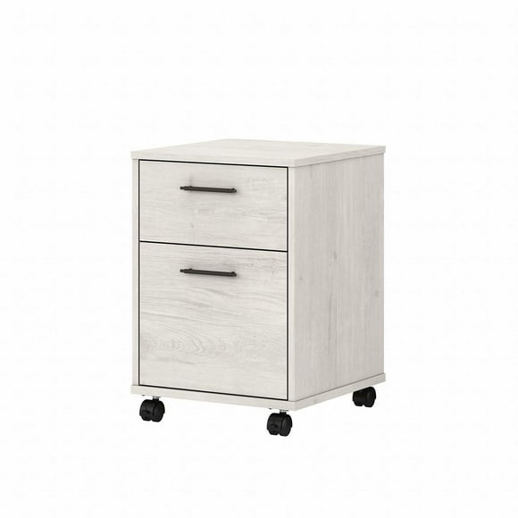 Classeur mobile à 2 tiroirs Key West de Bush Furniture en chêne blanc lin