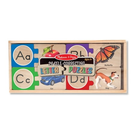 See Inside Alphabet Puzzle - Melissa & Doug Self-Correcting Alphabet Wooden Puzzles With Storage Box (52 pcs)
