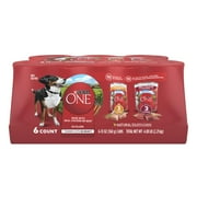 Purina ONE Tender Cuts in Gravy Chicken and Brown Rice, and Beef and Barley Entrees Wet Dog Food Variety Pack - (2 Packs of 6) 13 oz. Cans C80