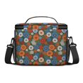 thumbnail image 3 of Pioneer Flower Floral Print Pattern Insulated Lunch Box for Women Men, Medium Leakproof Cooler Bag with Adjustable Strap, 10"x6.7"x8", 3 of 6