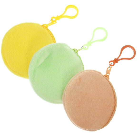 WEUVEB Mini Round Bag Coin Purses Plush Light Green 3Pcs Back to School