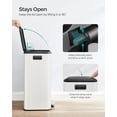 thumbnail image 3 of Trash Can, 10.5-Gallon (40L) Kitchen Garbage Can with Lid and Wide Foot Pedal, White, 3 of 9