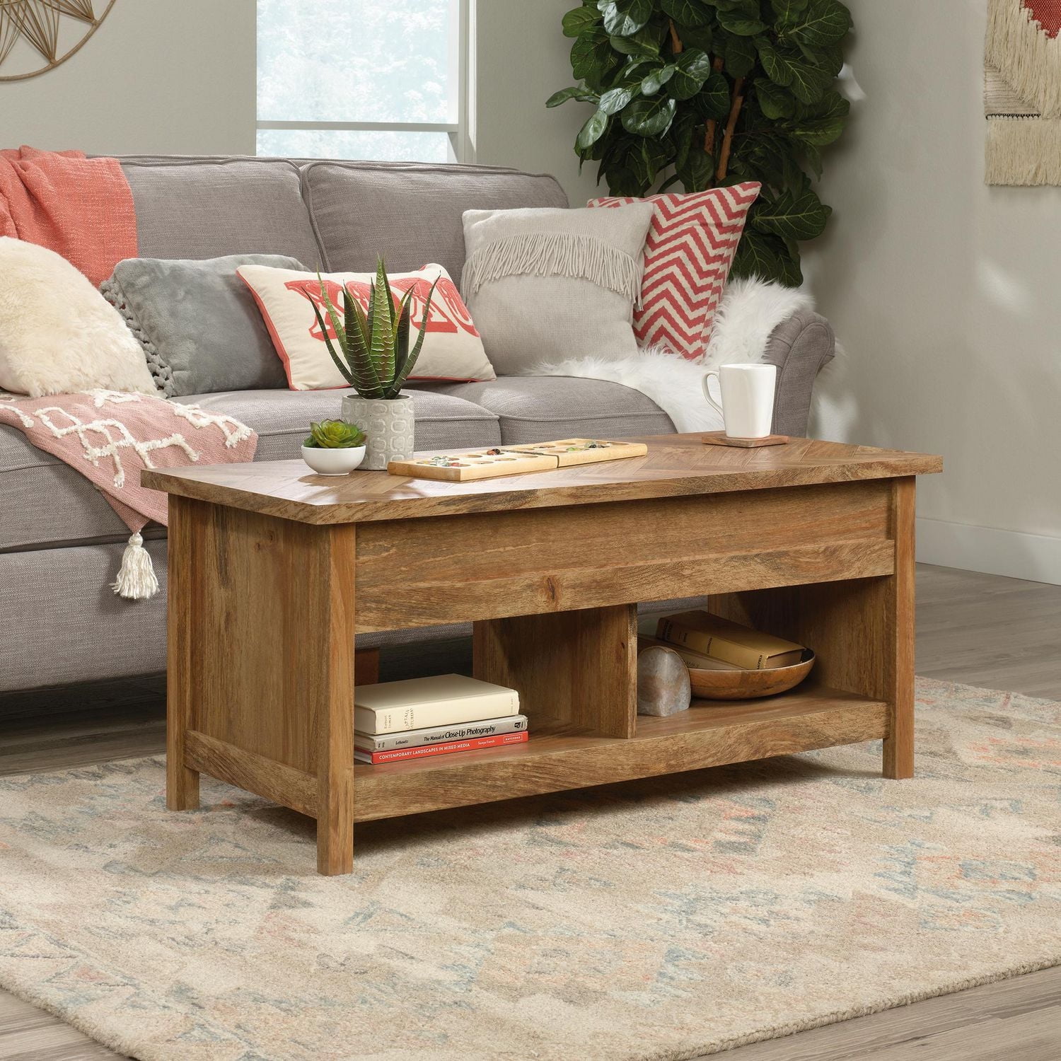 Sauder Cannery Bridge Lift-Top Coffee Table