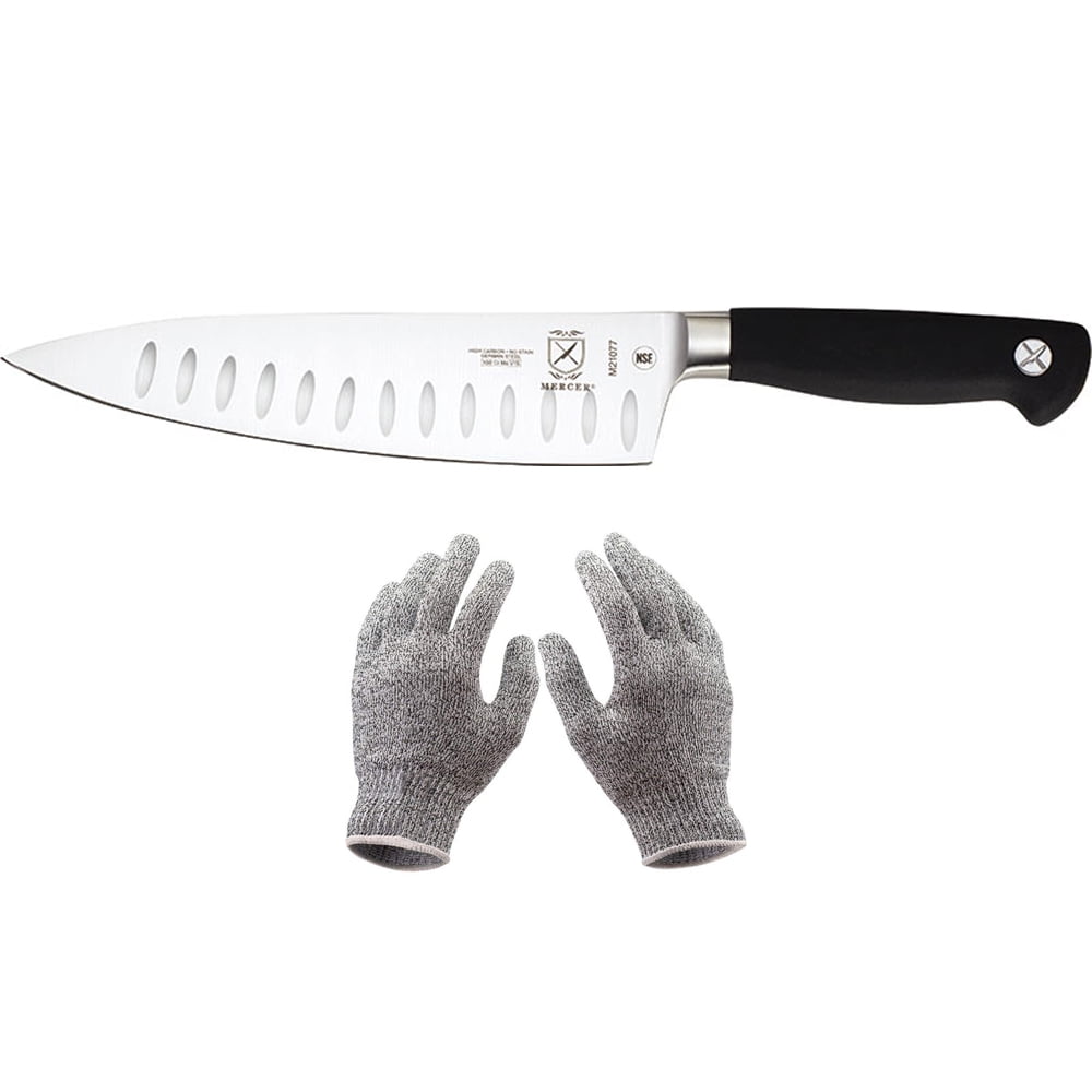Mercer Culinary Genesis 8" Forged Chef Knife with Granton Edge and  Short Bolster