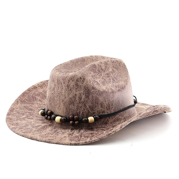 oqasdz Women Cowboy Hat Decor Wide Brim Classic Fit Sun Protection Hat for Ladies Fashion Outdoor Travel Party