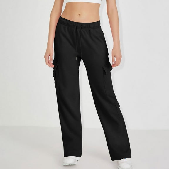 Pejock Women's High Waist Work Pants Winter Fleece-Lined, Straight Leg Loose Fit with Multi-Pockets for Snow & Job Sites