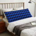 thumbnail image 5 of Bixox Buffalo Plaid Blue Black Print Body Pillow Cover with Zipper Closure, Cozy Fuzzy Fleece Body Pillow Case Cover 20 x 54 Inches,Long Body Pillow Pillowcase, 5 of 6