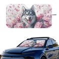 thumbnail image 2 of HUIACONG Wolf and Floral Pattern Design UV Protection Windshield Sunshade for Hatchbacks Automotive Block UV Rays UV Reflective Car Sun Shade Windshield, 2 of 7