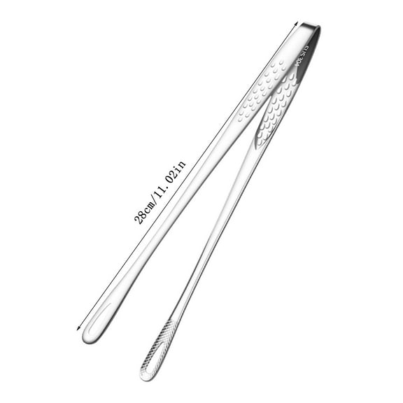 Bbq Tongs – Korean Barbecue & Grill Tools,Kitchen Tongs, Stainless Steel Heavy Duty for Cooking, Meat, Bread & Ice, Clip Head Hollow Design