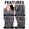 thumbnail image 7 of NY Threads Womens Robe Soft Knit Waffle Bathrobe Lightweight Knee-Length Loungewear, Large, Dark Grey, 7 of 7