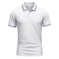 thumbnail image 6 of FRSASU Men's Polo Shirts Short Sleeve Dual Tipped Casual T-Shirt Cotton Pique Button Down Collared Classic Fit Golf Shirts White, 6 of 9